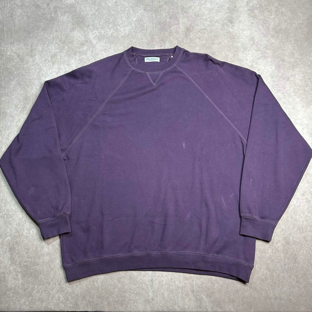 Bullock & Jones Mens XXL Purple 100% Cotton Raglan Crewneck Sweatshirt Peru